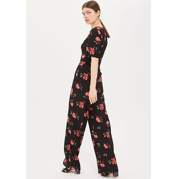 Nobody's Child (Topshop) Rose Print Jumpsuit - Picture 1 of 11